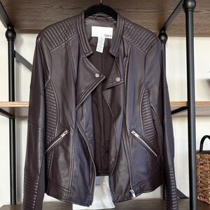 Bar III Dark Faux Leather Jacket